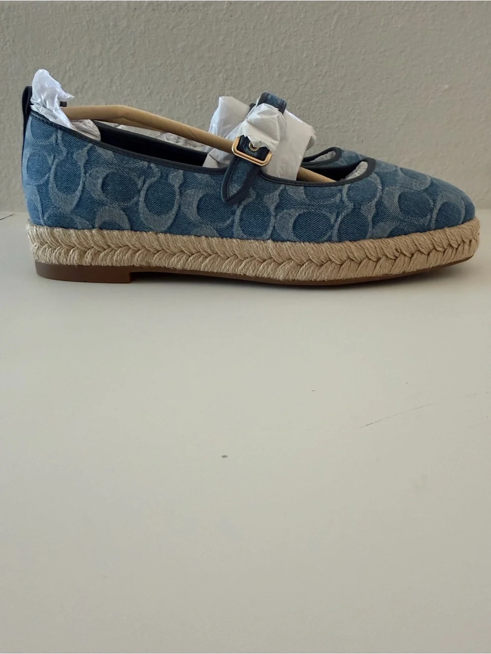 Coach Mary Jane Espadrille In Signature Denim